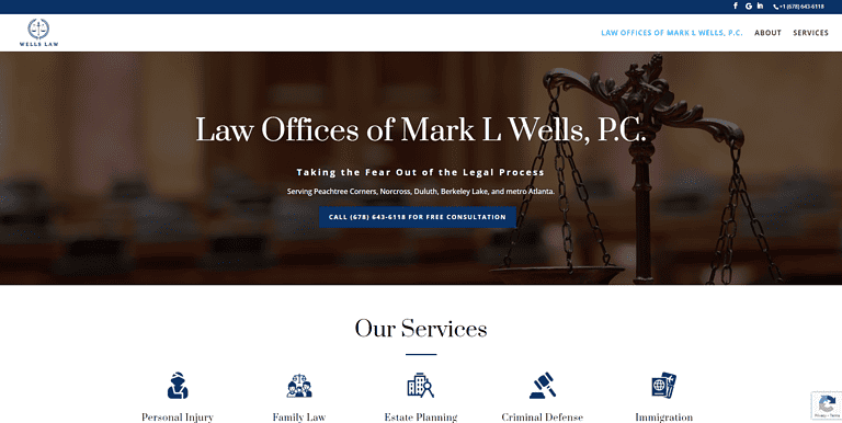 Wells Law firm Small Business Website example