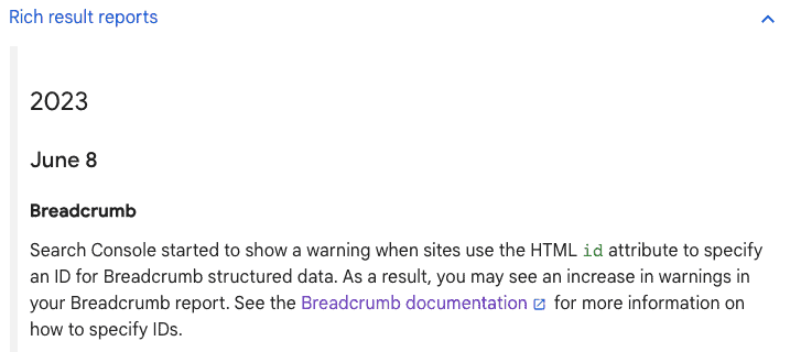 Google Breadcrumb Example